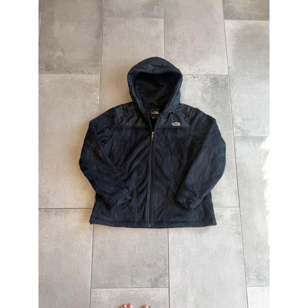 The North Face Black Osito Hooded Fleece Jacket Womens XL Full Zip Denali Style